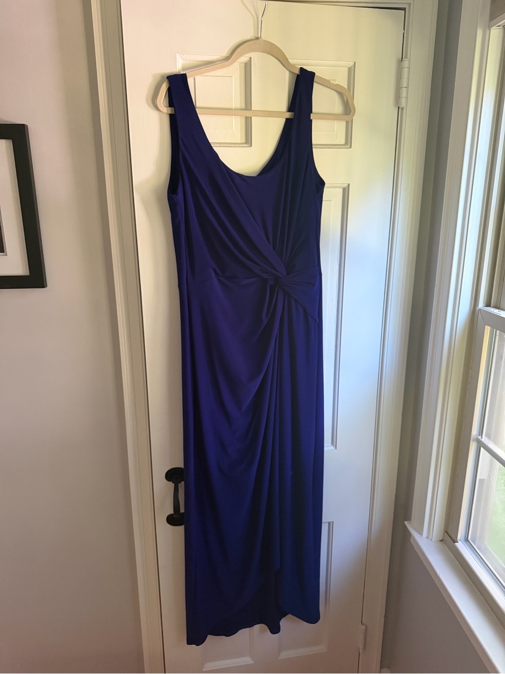 Lauren Ralph Lauren Sleeveless Twist-Front Maxi Dress in Royal Blue